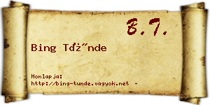 Bing Tünde névjegykártya